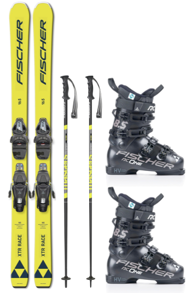 Fischer XTR Race + Rc one 85 skischoenen + stokken
