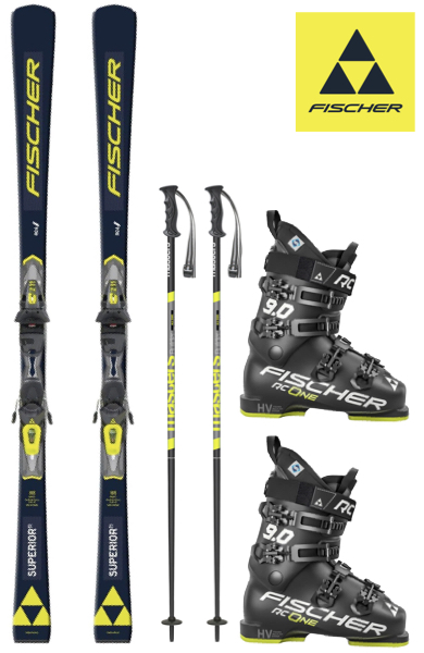 Fischer Superior Ti + stokken + skischoenen