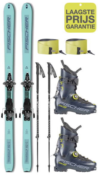 TRANSALP 82 CARBON + TOUR CLASSIC ST PIN BINDING  + VELLEN/ SKINS + TRAVERS PRO Boa  tour skischoenen + stokken