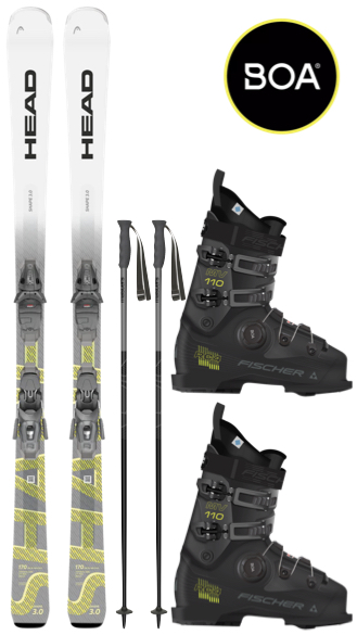 Head Shape 3.0 & BOA skischoenen & Stokken