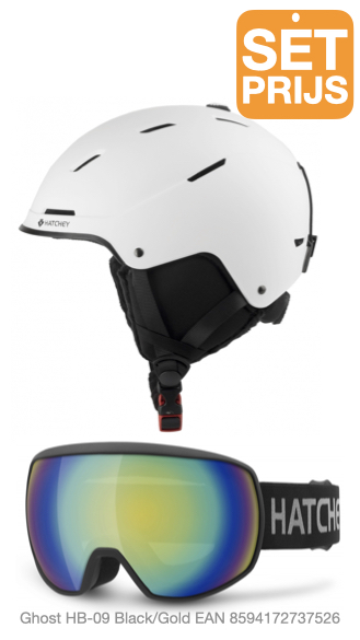 Hatchey Skihelm + Skibril Set – Rage Wit + Ghost Black/Gold