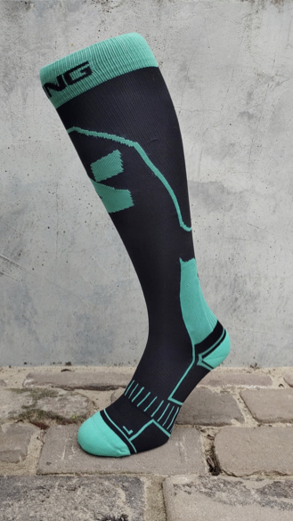 Uitverkocht!!  Extra Light Compressie  Q-skin zwart/groen