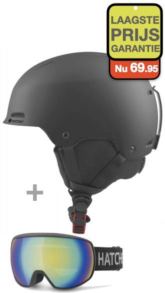 Hatchey Assault Zwart + Ghost HB-09 Black/Gold Skigoggle – Set Deal | Skicenter Fam Coenraad